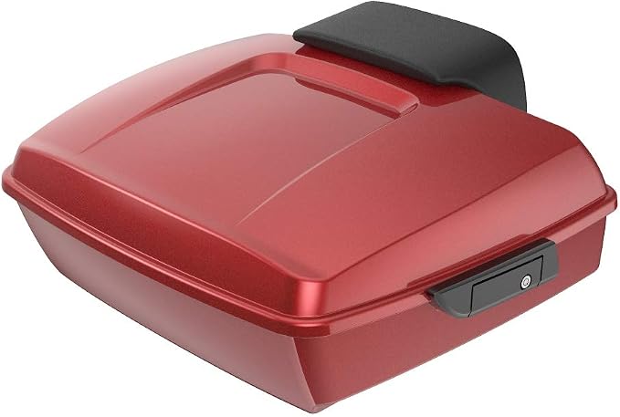 Advanblack Road Glide Tour Trunk Pack Ember Red Sunglo Chopped Tour Trunk Pack Backrest Pad for '97-'25 Harley Touring Road King Street Glide Electra Glide CVO models