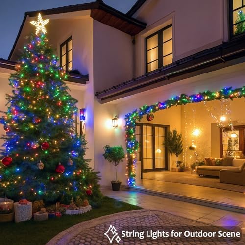 2 Pack 200 LED Battery Operated String Lights, Twinkle Lights Multicolor