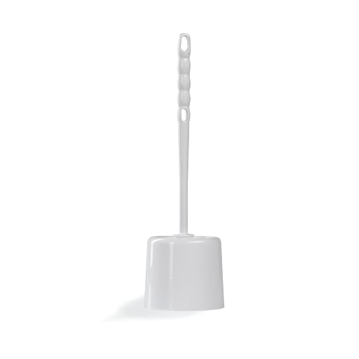 SPARTA 16-Inch Bowl Brush with Caddy, Toilet Bowl Cleaning Brush with Polypropylene Bristles and Storage Holder, White