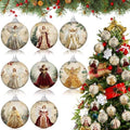 Outus 16 Pcs Christmas Tree Ball Ornaments Vintage Angel Christmas Decorations for Tree Colorful Xmas Decorative Hanging Ornaments for Farmhouse Home Fireplace Decoration Holiday Party Favors