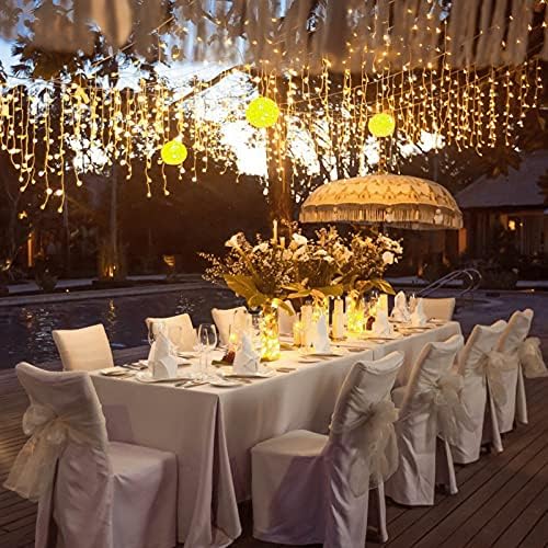 JMEXSUSS 200 LED Icicle Lights for Outside