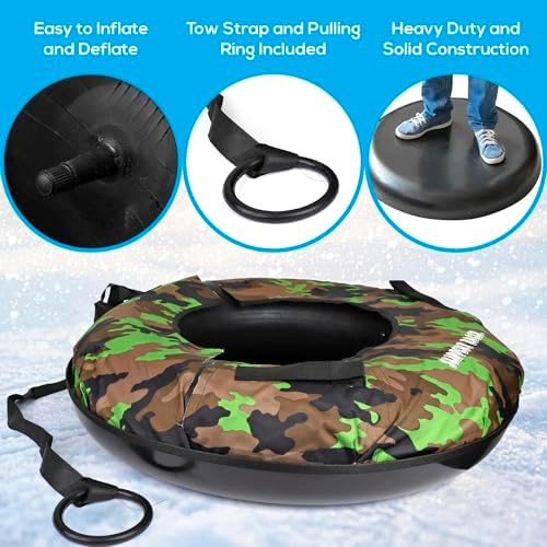 Slippery Racer Heavy Duty Commercial Snow Tube, Hard Bottom, Cushion Insert, Canvass Cover-42”