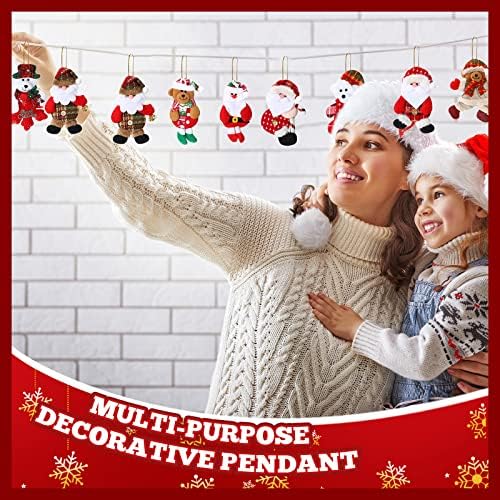 Jerify 48 Pcs Christmas Tree Plush Ornaments Xmas Hanging Decorations, Cute