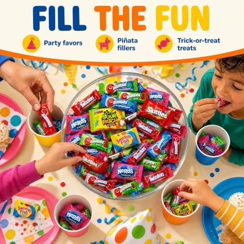 Bulk Candy Variety Pack - 10 lb Candy - Bulk Individually Wrapped Candy- Candies - Trick Or Treat Candies - Piñata Filler Stuffers - Pinata Candy Stuffers - Party Favors - July 4th