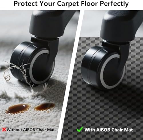 AiBOB Office Chair Mat for Carpet, 36" x 48", 3D Diamond Design for Gaming