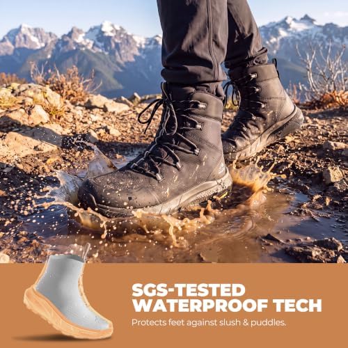 NORTIV 8 Men's Wide Winter Boots Grip on Snow Ice
