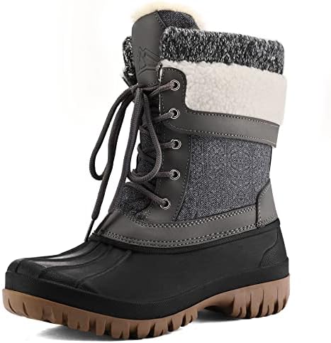 mysoft Women's Winter Snow Boots Waterproof Insulated Mid Calf Booties