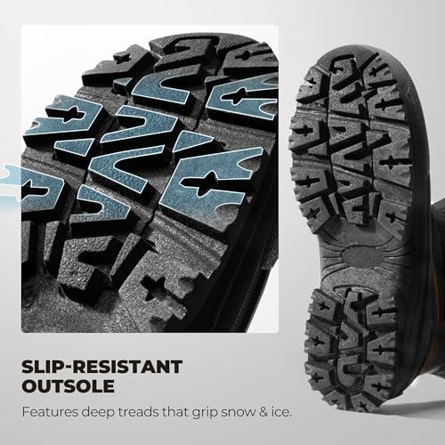 NORTIV 8 Men's Waterproof Winter Snow Boots Insulated