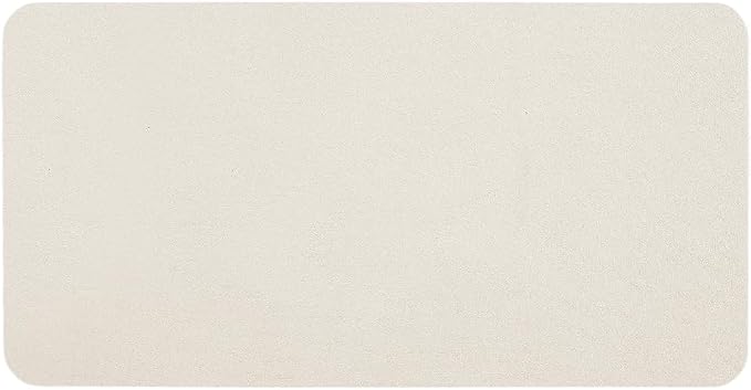 TYUU White Bath Mat, Bathroom Rugs Non Slip Washable Thin Absorbent Quick Dry Bath Mat Fits Under Door Bathroom Floor Mat Perfect for Bath, Shower, or Sink 24"x48" White