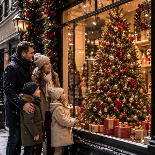 7.5ft Premium Artificial Christmas Tree, Realistic Spruce Design with Metal Hinge Construction, Easy Setup Foldable Stand, Perfect for Family Celebrations and Festive Decor