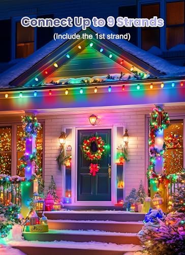 Vintage Christmas Lights Outdoor, 200Ft C9 String Lights with 100 LED Bulbs