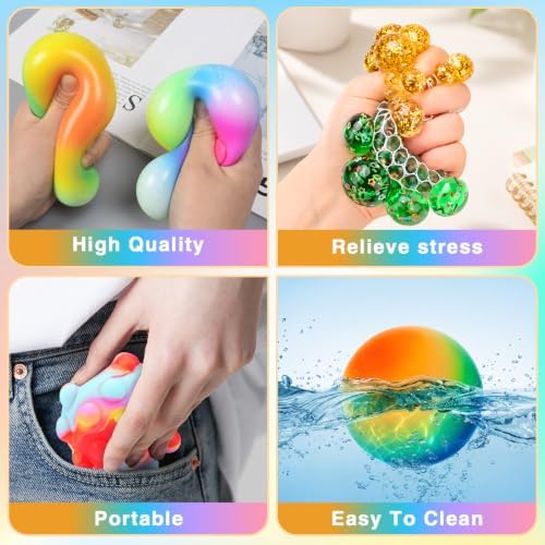 Stress Balls 8 Pack for Adults and Kids, Squeeze Squishy Fidget Toys