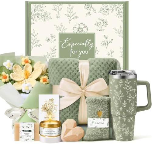 Birthday Gifts for Women Gift Baskets for Women, Self Care Spa Set Relaxation Care Package Get Well Soon Gifts, Unique Christmas Gift for Mom Wife Sister Best Friend