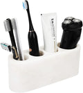 BCS Toothbrush Holder for Bathrooms, 4 Slots Marble Toothbrush and Toothpaste Holder Stand Bathroom Organizer Countertop for Electric Toothbrush, Floss, Razor, Comb - Karibib Ice