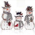 Barydat 3 Pcs Christmas Snowman Table Decoration Rustic Winter Indoor Decor