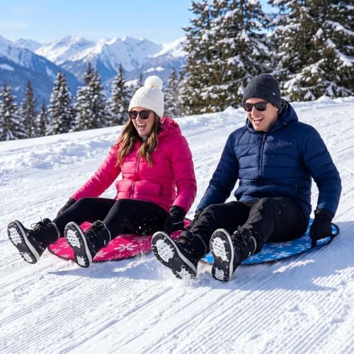 26" Foldable Snow Sleds with Handles for Adult