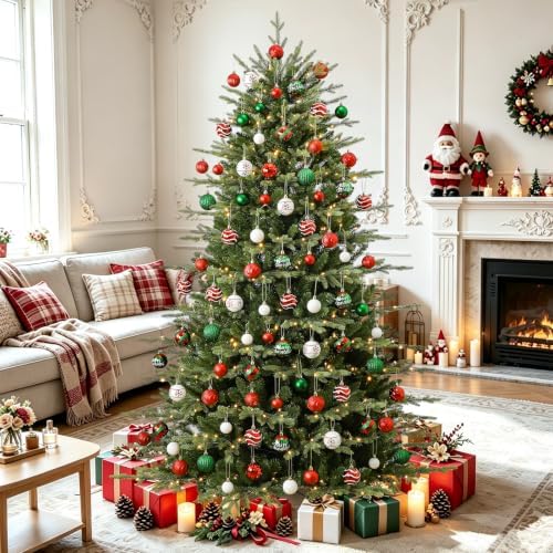 SHareconn 66Pcs Christmas Tree Decorations, Christmas Tree Ornaments Set