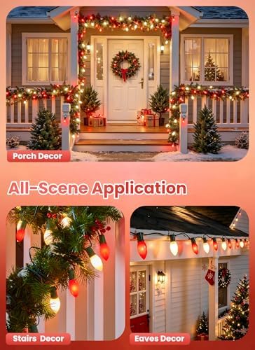 Vintage Christmas Lights Outdoor, 150Ft C9 String Lights with 75 LED Bulbs