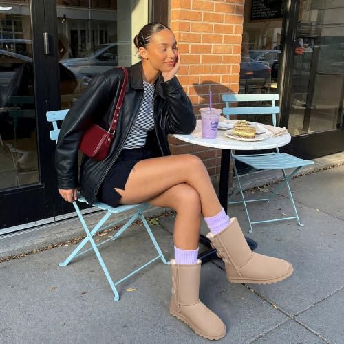 DREAM PAIRS Women's Mid Calf Winter Snow Boots