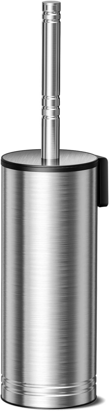 HAMITOR Toilet Brush and Holder Set: 304 Stainless Steel Heavy Duty Deep Cleaning Bowl Cleaner Brush with Curved Bristle - Wall-Mounted for Home Apartment Bathroom Accessories Silver 1 Pack