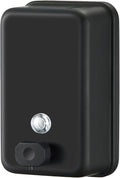 Stardrix Matte Black Stainless Steel Vertical 1100ml/37oz Capacity Commercial-Grade Soap Dispenser, Wall-Mounted Bathroom Hand Soap Dispenser with Corrosion-Proof Lining and Anti-Leak Pump