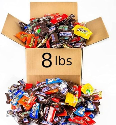 Bomber 8 lb Halloween Candy Bulk Box - Fun Size Candies Individually Wrapped Treats & Snacks, Bulk Candy Mix for Trick-or-Treat, Gifts for Adults & Kids (Assorted)