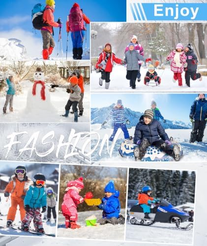 Boys Snow Pants Kids Fleece Lined Thermal Winter Hiking Pants Waterproof Softshell Elastic Waist Outdoor Cold Weather
