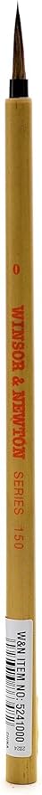 Winsor & Newton Series 150 Bamboo Short Handle Brush-Round #0, 0,Brown