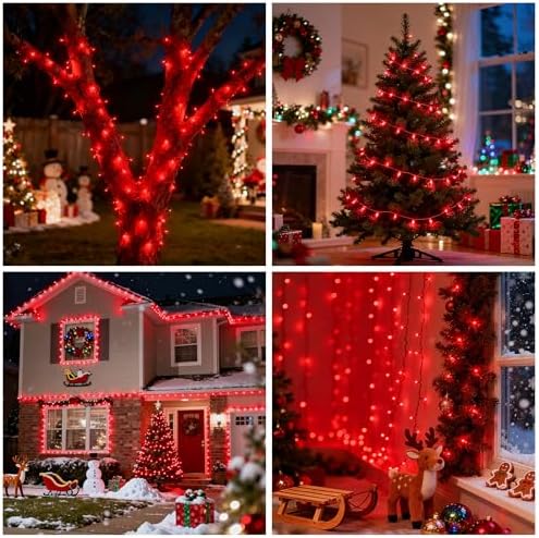 500 LED Red Christmas Lights Christmas Tree Light Outdoor