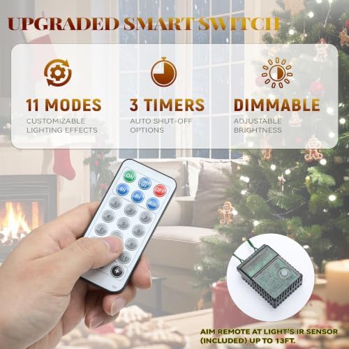 YITAHOME 9ft Prelit Christmas Tree w/Pine Cones & Pine Needles & Remote