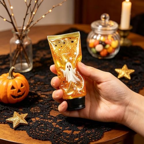 Halloween Ghost Shapes Squishy Cube Stress Balls for Adults, Cute Slow Rising Ghost Squeeze Toy, Halloween Decorations Sensory Fidget Birthday Gift Party Favor(Purple)