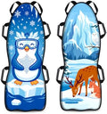 Vinsot 2 Pack 45” Foldable & Roll-Up Snow Sled for Kids Adults