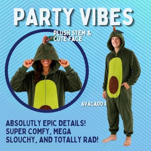 Funziez! Slim Fit Adult Onesie - Animal Costume - Plush Unisex Halloween One Piece Cosplay Suit for Women and Men