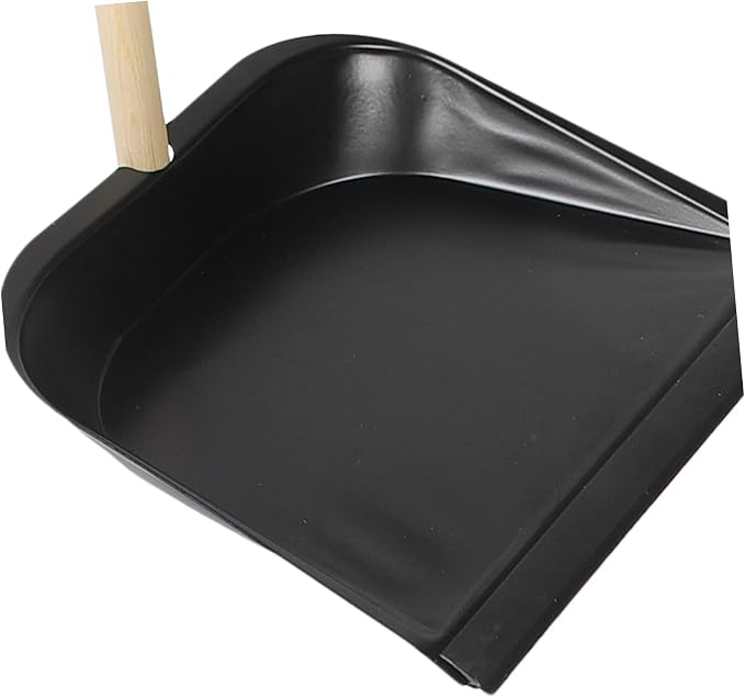 Mobestech 1 Set Solid Wood Bristle Broom and Dustpan Set Floor Broom Office Garbage Shovel Long Handle Dustpan Supple with Home Stainless Steel Toddler Soft Bucket