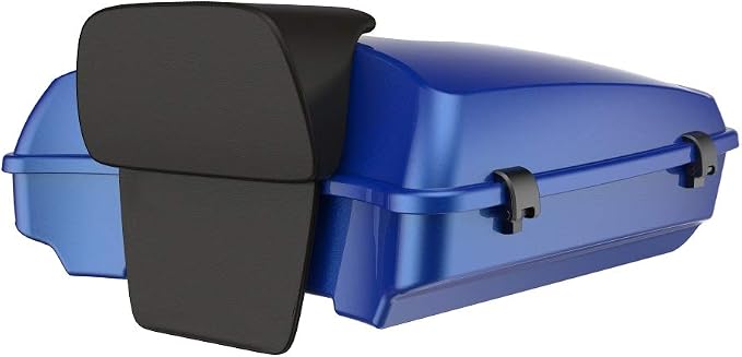 Advanblack Road Glide Tour Trunk Pack Blue Max Razor Tour Trunk Pack Backrest Pad for '97-'25 Harley Touring Road King Street Glide Electra Glide CVO models