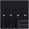 10 Panels Black Backdrop Curtain for Parties Wrinkle Free Black Photo Curtains Backdrop Drapes Fabric Decoration for Birthday Party Wedding 50ft(W) x 10ft(H)