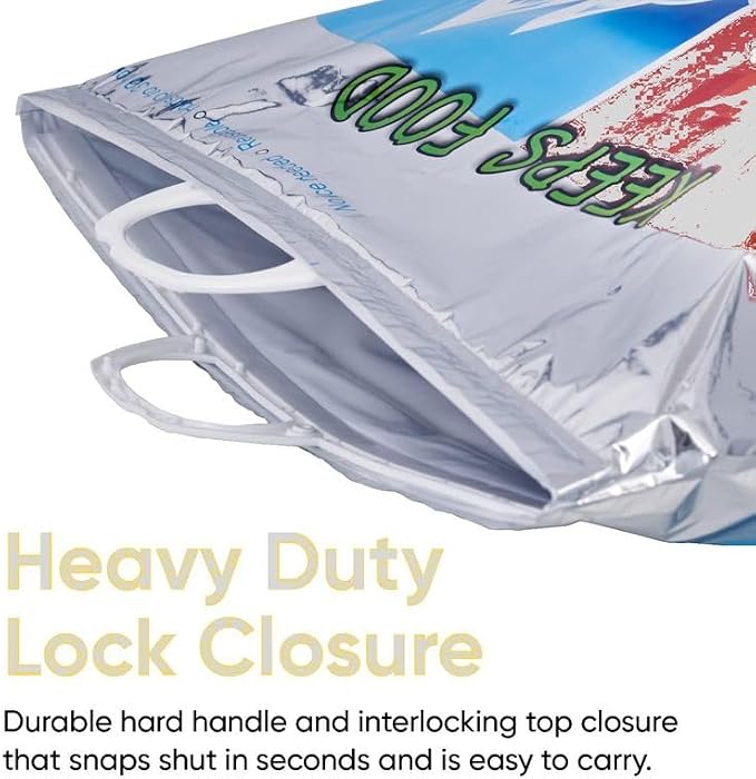 Superio Hot and Cold Insulated Bags for Food Delivery, Grocery Shopping Bags, Food Storage for Hot and Frozen Food for Travel, Disposable Cooler Bag, Reinforced Thermal Lunch Bag (8, 16"x19.25")