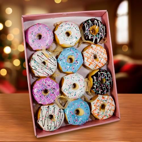 Kurt Adler Donut Ornaments (Set of 12), 2.75-Inch, Christmas