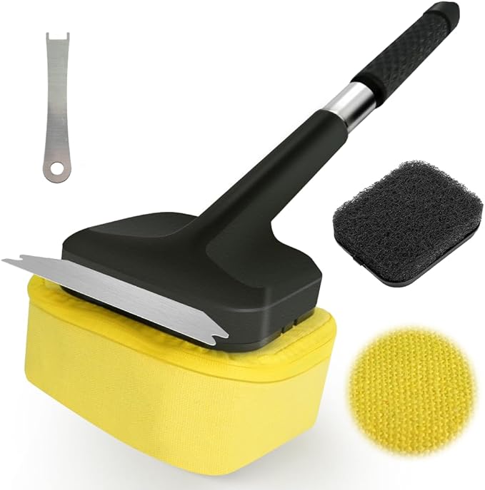 Grill Brush for Outdoor Grill,Grill Brush Bristle Free BBQ Grill Brush with Durable Scraper for Cast Iron/Stainless-Steel Grates, 2 BBQ Replaceable Grill Cleaner Brush, Gifts for Men/Dad