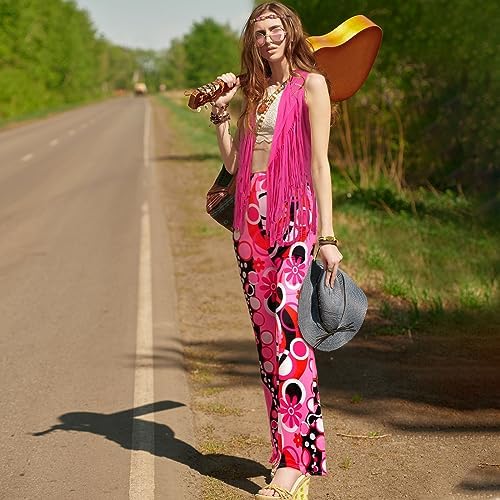 Leumoi 5 Pcs 60s 70s Costume for Women Disco Outfits