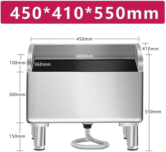 Commercial Floor Mop Sink, Stainless Steel Mop Service Basin Mop Bucket Laundry Room Slop Sink Utility Tub Mop Pool Kit for Kitchen/Restaurant/Business/Garages, Silver-45x41x55cm