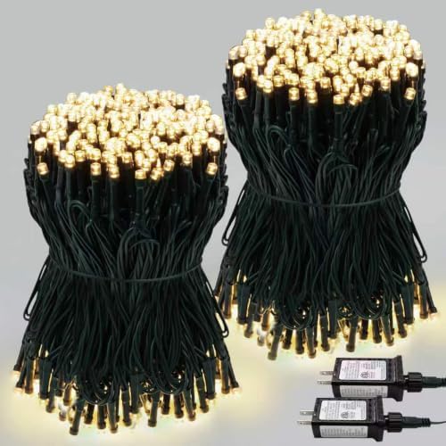 2 Pack 400 LED Christmas Lights 13 Modes Extendable Christmas Tree Lights