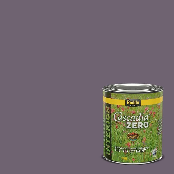 Rodda Paint CASCADIA ZERO Interior Satin Paint & Primer in One, Quart, Plum Perfect
