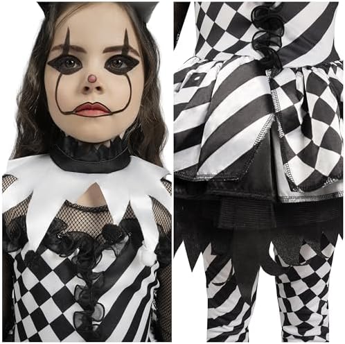 Spooktacular Creations Girls Clown Costume, Halloween Evil Clown Costume, Jester Dress for Girls Halloween
