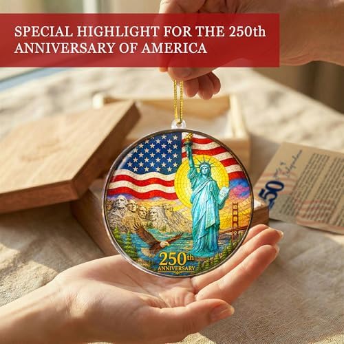 250 Anniversary USA Christmas Ornament, Christmas in July Decorations