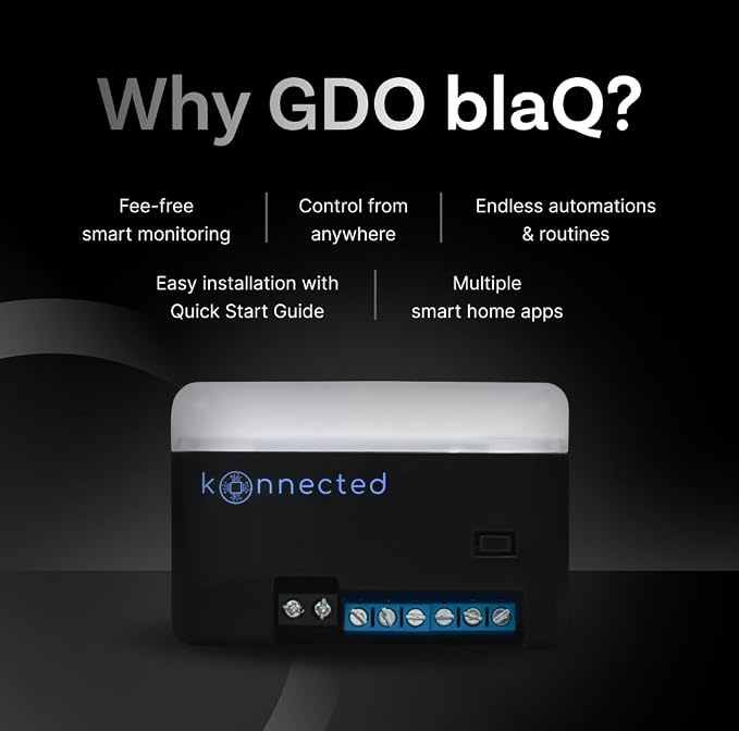 Smart Garage Door Opener blaQ - Works with Chamberlain/Liftmaster Security+ Openers - Local myQ Alternative - Alexa, SmartThings, Home Assistant, Hubitat, Control4, HomeSeer Integration