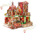 OZJAY Time Post Office DIY Miniature House Kit,3D Wooden Puzzles for Adults