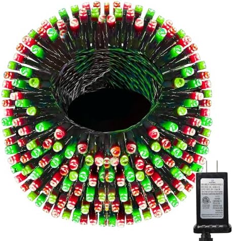 393 FT Christmas Lights 1000 LED Xmas Lights Outdoor Christams String Lights Waterproof 8 Modes & Timer, Fairy Lights Plug in for Weeding, Patio, Party, Holiday,Christmas Decor (Red+Green)
