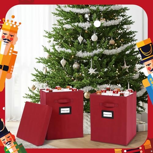 2 Pcs 16 Inch Large Christmas Nutcracker Storage Box, 18ct Organizer