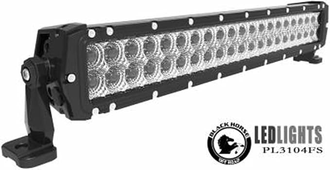 Black Horse RUGGED Heavy Duty Grille Brush Bumper Guard Modular Black Come with 20" Double Row LED Light Compatible with 2022-2024 Nissan Frontier-RU-NIFR22-B-K1